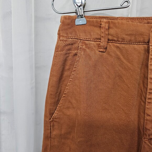 Free People Rust Orange Cropped Cuffed Casual Pants 27 - Picture 3 of 12